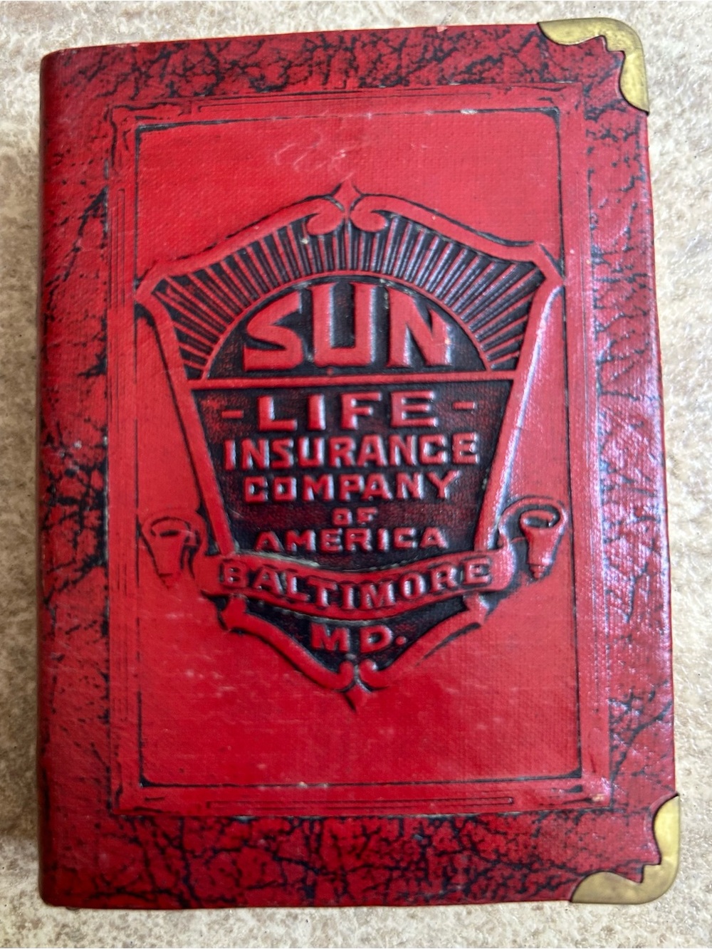 Vintage Sun Life Insurance Company Of American Baltimore Mini Book Coin Bank